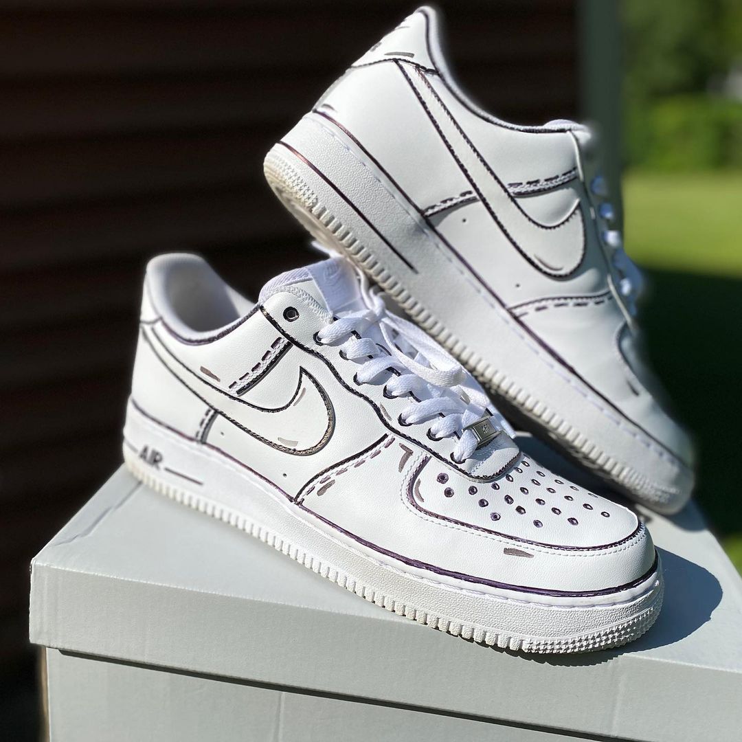 Air Force 1 custom black crochet oicustom