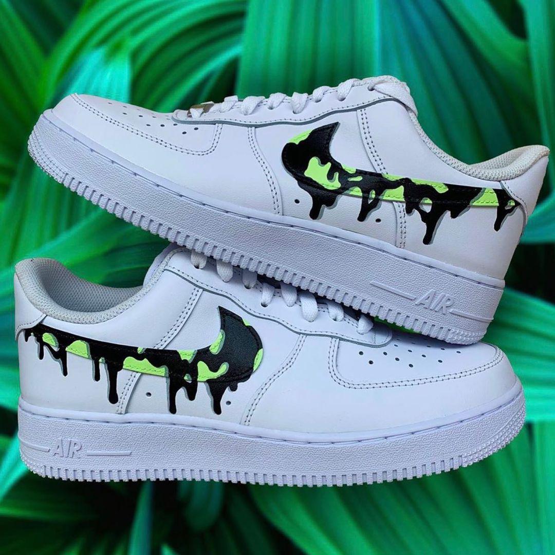 air force ones green and black