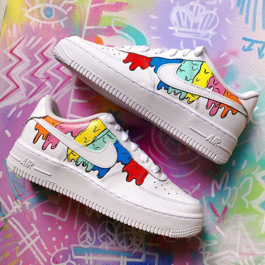 Custom Air Force 1 Rainbow Cartoon Dripping – Oicustom