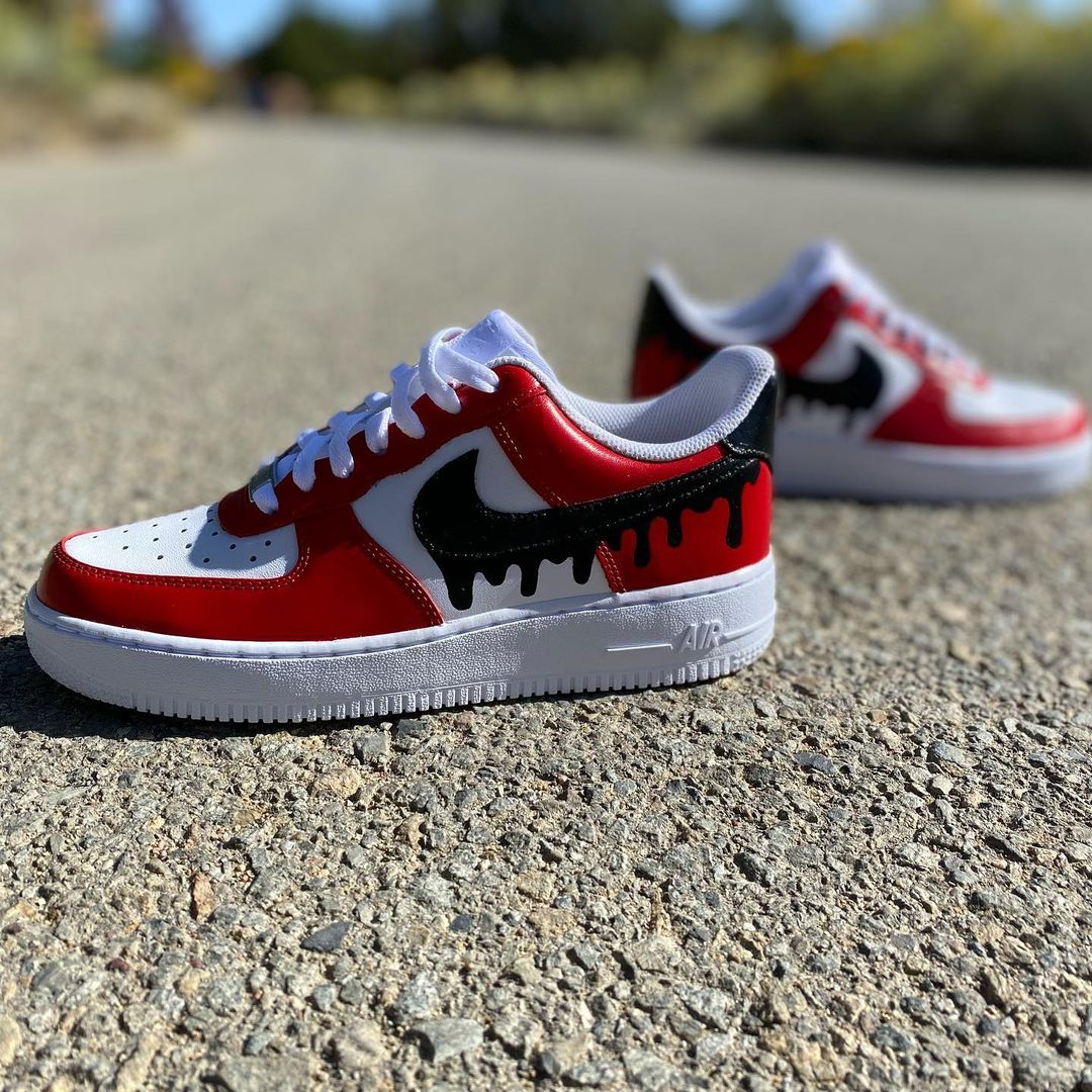 Red Drip Custom Air Force 1 – shecustomize