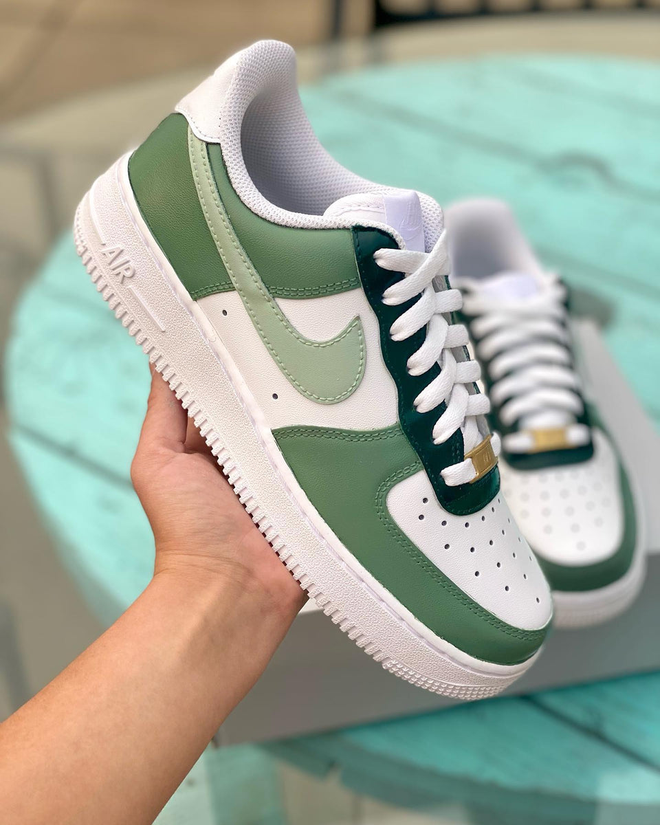 custom green air force ones