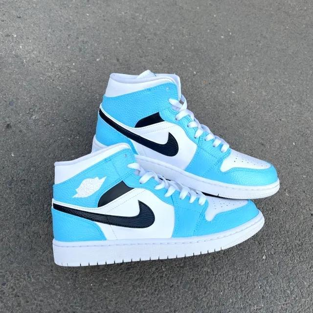 custom blue jordan 1