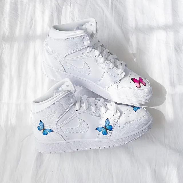 Custom Air Jordan 1 Butterfly Pink Blue – oicustom