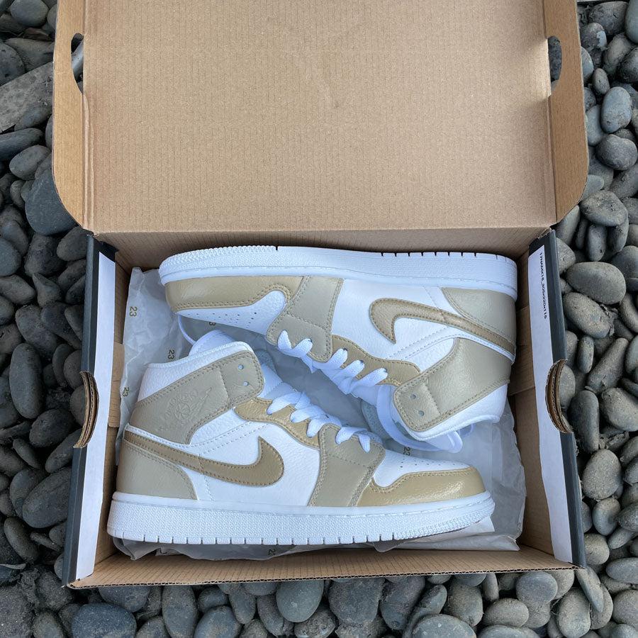 cream jordans 1