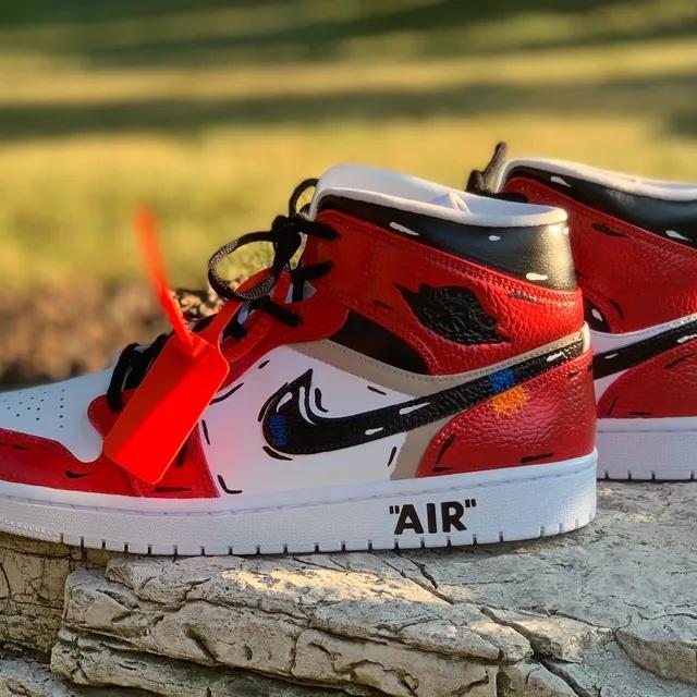 Custom Air Jordan 1 Off White Inspired Cartoon â oicustom