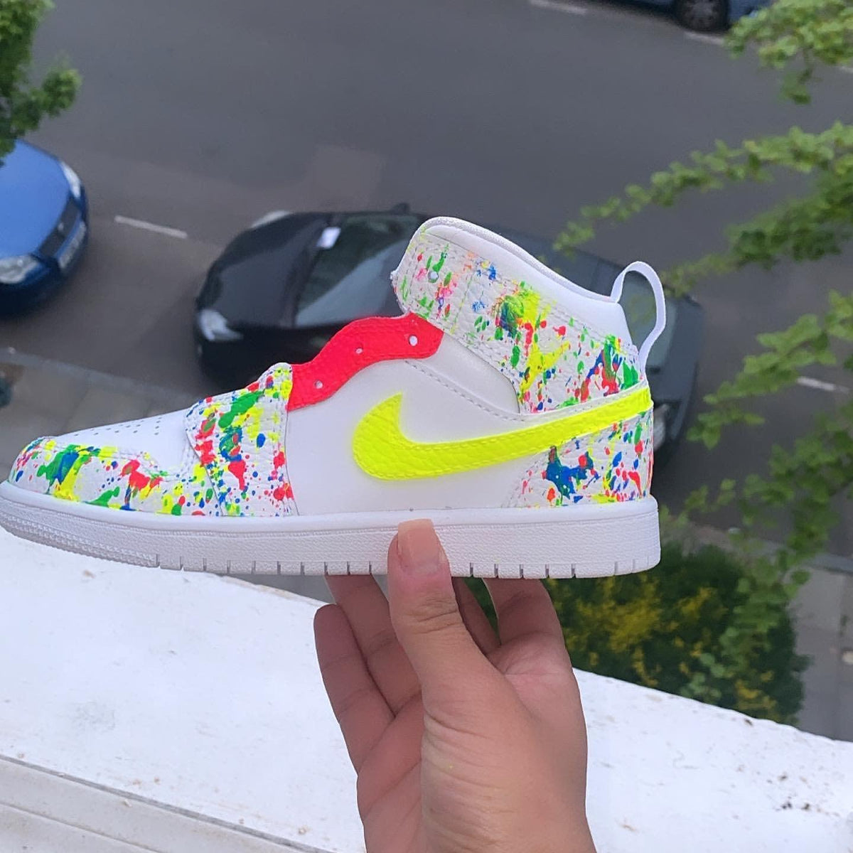 Custom Air Jordan Yellow Red