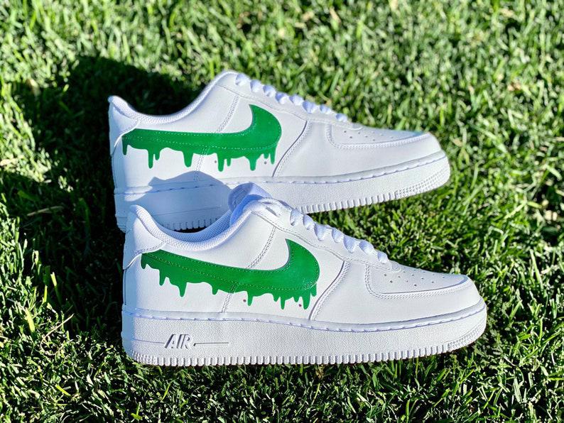 slime green air force ones