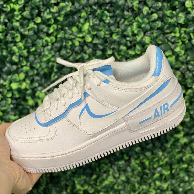 Custom Light Blue Nike Air Force Ones Shadow