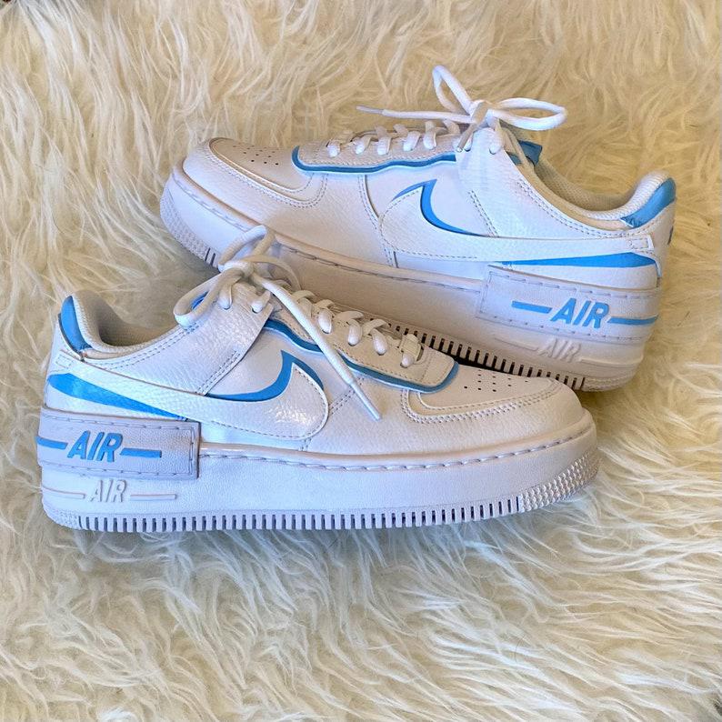 Custom Light Blue Nike Air Force Ones Shadow