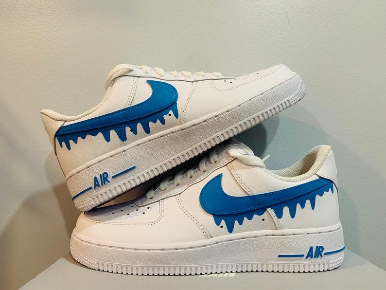 Custom Nike Air Force 1 Blue Drip oicustom