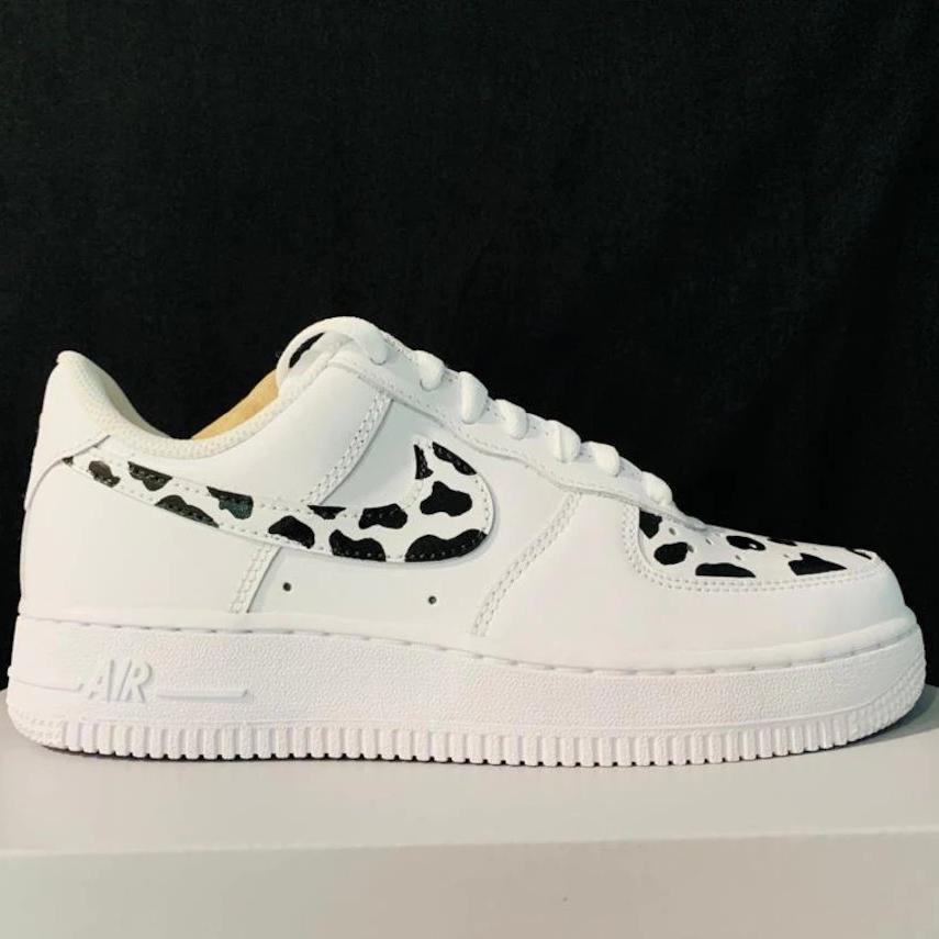 cow print air force 1s