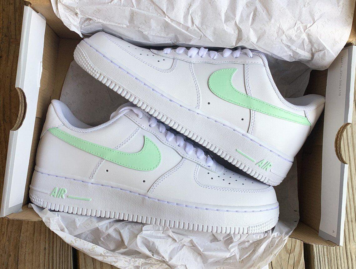 Custom Nike Air Force Light Pastel Colors Mint Green – oicustom