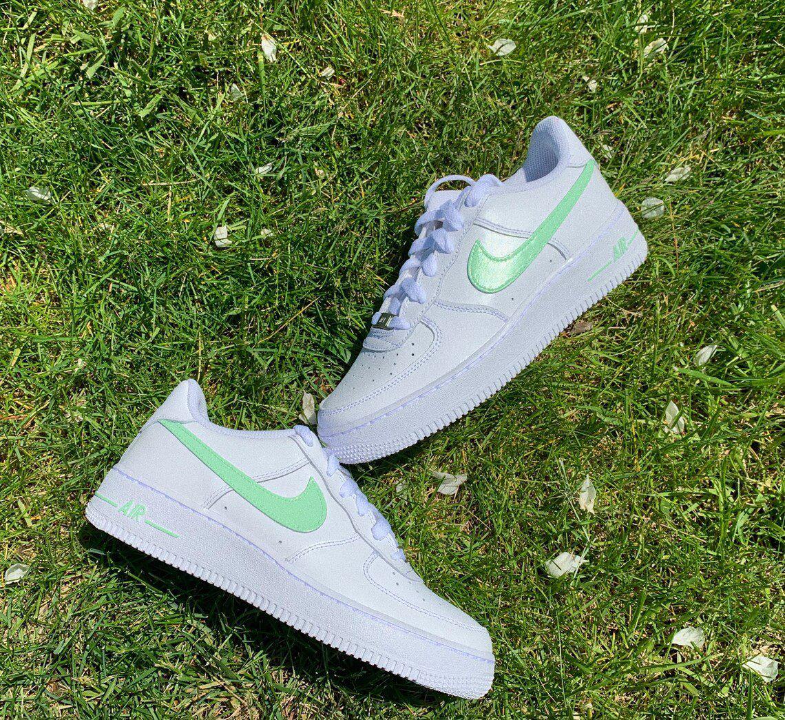 Custom Nike Air Force 1 Light Pastel Colors Mint Green oicustom