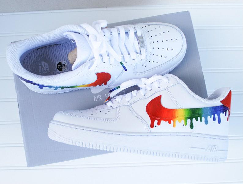 rainbow drip custom air force 1