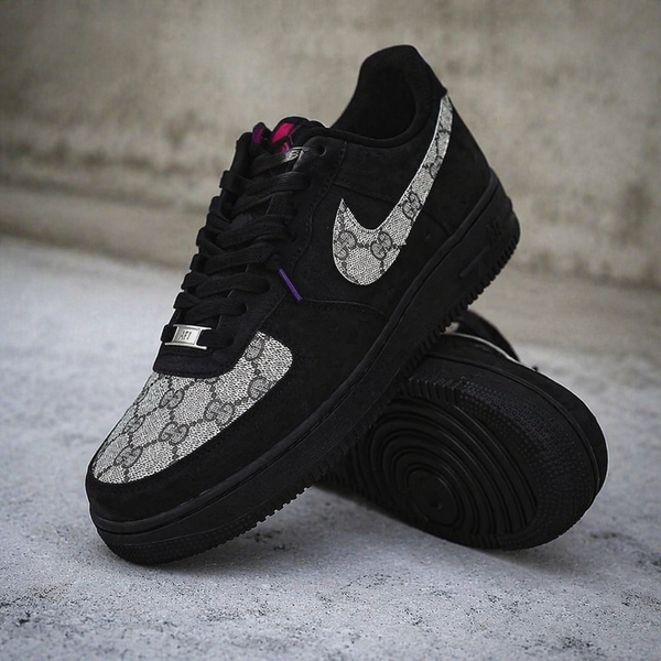 Hand Painted Custom Black Air Force 1 Sneakers-oicustom