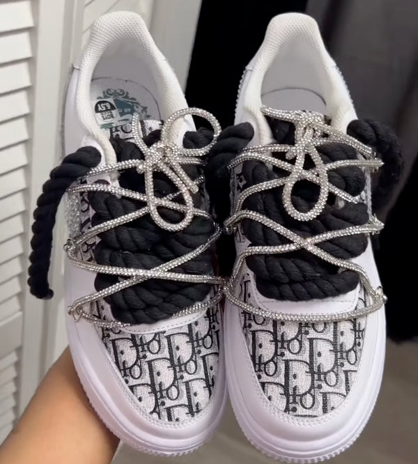 Custom Hand Painted Rhinestone Air Force 1 Sneakers-oicustom
