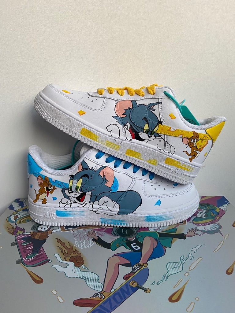 Custom Air Force 1 White With Tom And Jerry Cartoon Pattern-oicustom