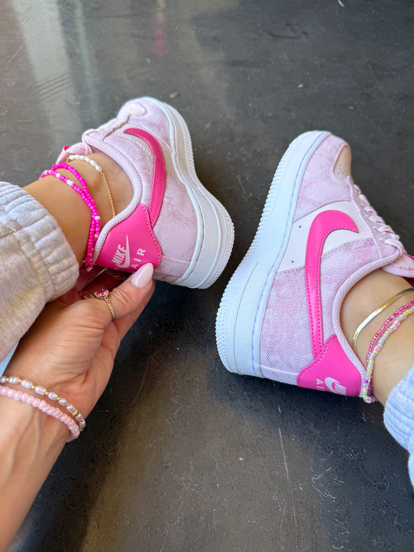 Hand Painted Pink Custom Air Force 1 Sneakers-oicustom
