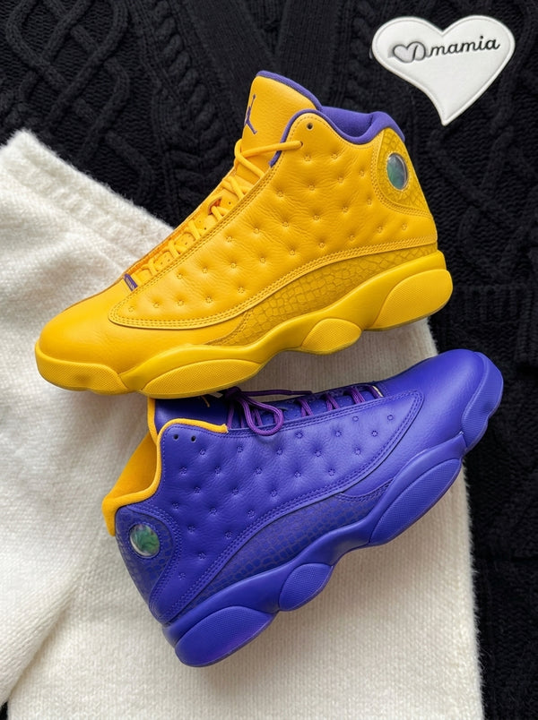 Custom Nike Air Jordan 13 Yellow Purple Kobe Inspired-oicustom