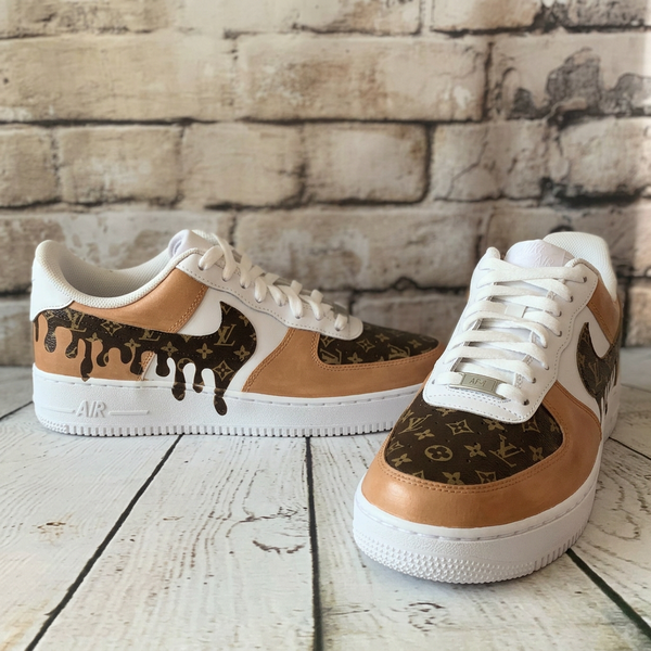 Hand Painted Brown Drip Custom Air Force 1 Sneakers-oicustom
