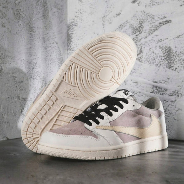 Hand Painted Gray Beige Custom Air Jordan 1 Sneakers-oicustom
