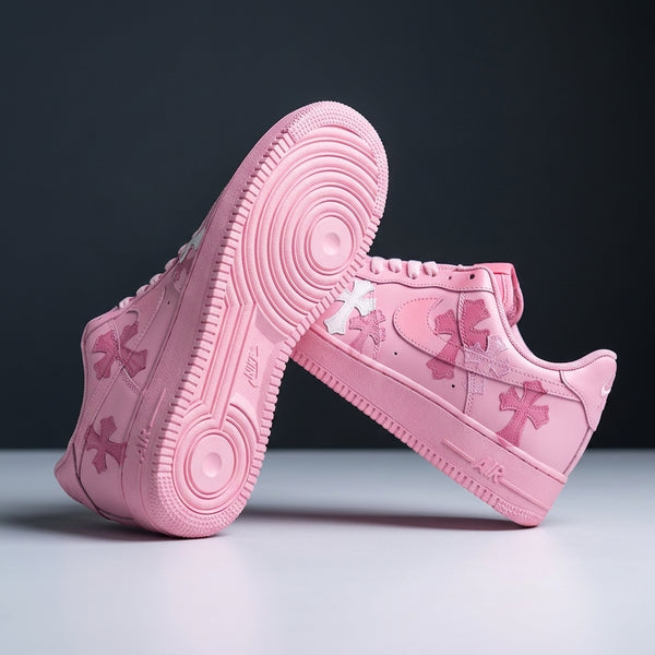 Hand Painted Pink Custom Air Force 1 Sneakers-oicustom