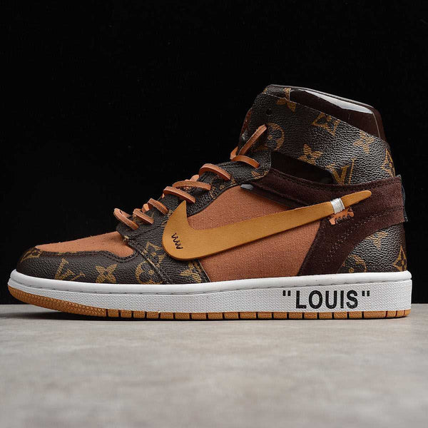 Custom Air Jordan 1 OFF-LOUIS LV-oicustom