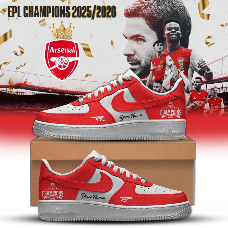 Hand Painted Arsenal EPL Champions Custom Air Force 1 Shoes