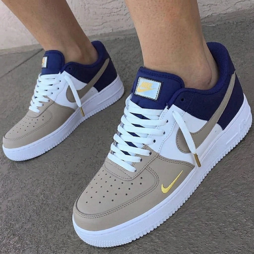 Custom AF 1s Shoes Grey Blue