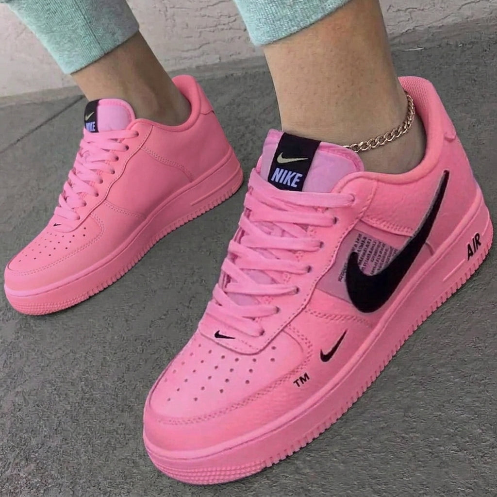 Custom AF 1s Shoes Black Hot Pink-oicustom