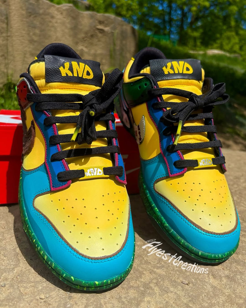 Hand Painted KND Themed Custom Dunk Sneakers-oicustom