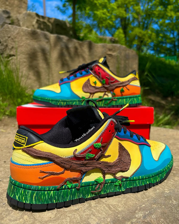 Hand Painted KND Themed Custom Dunk Sneakers-oicustom