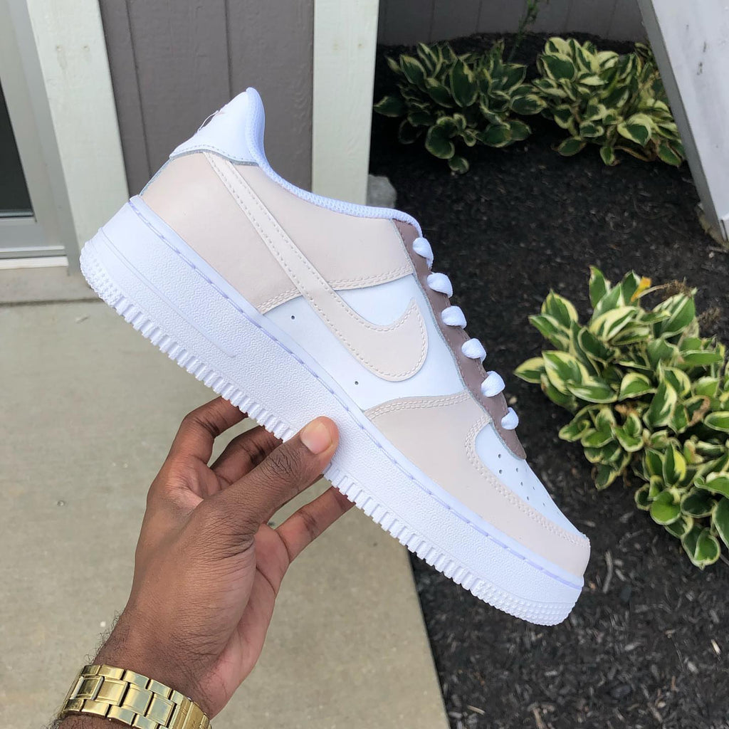 Hand Painted Beige Custom Air Force 1 Sneakers-oicustom