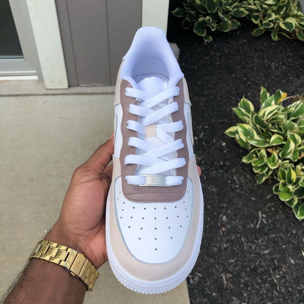 Hand Painted Beige Custom Air Force 1 Sneakers-oicustom