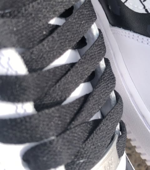 Custom Hand Painted Black & White Air Force 1 Sneakers-oicustom