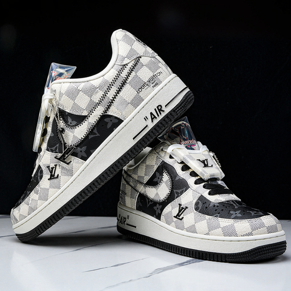 Custom Hand Painted Checkered Air Force 1 Sneakers-oicustom