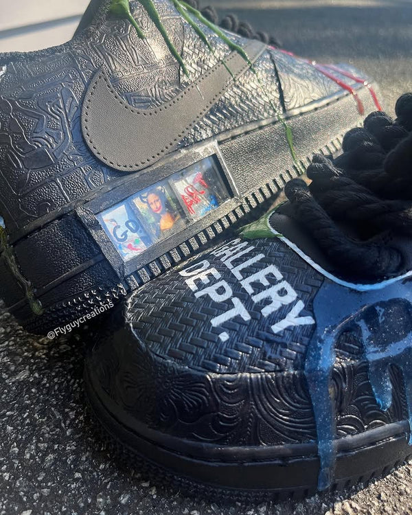 Hand Painted Drip Custom Black Air Force 1 Sneakers-oicustom