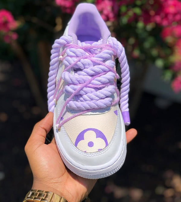 Hand Painted Purple Custom Air Force 1 Sneakers-oicustom
