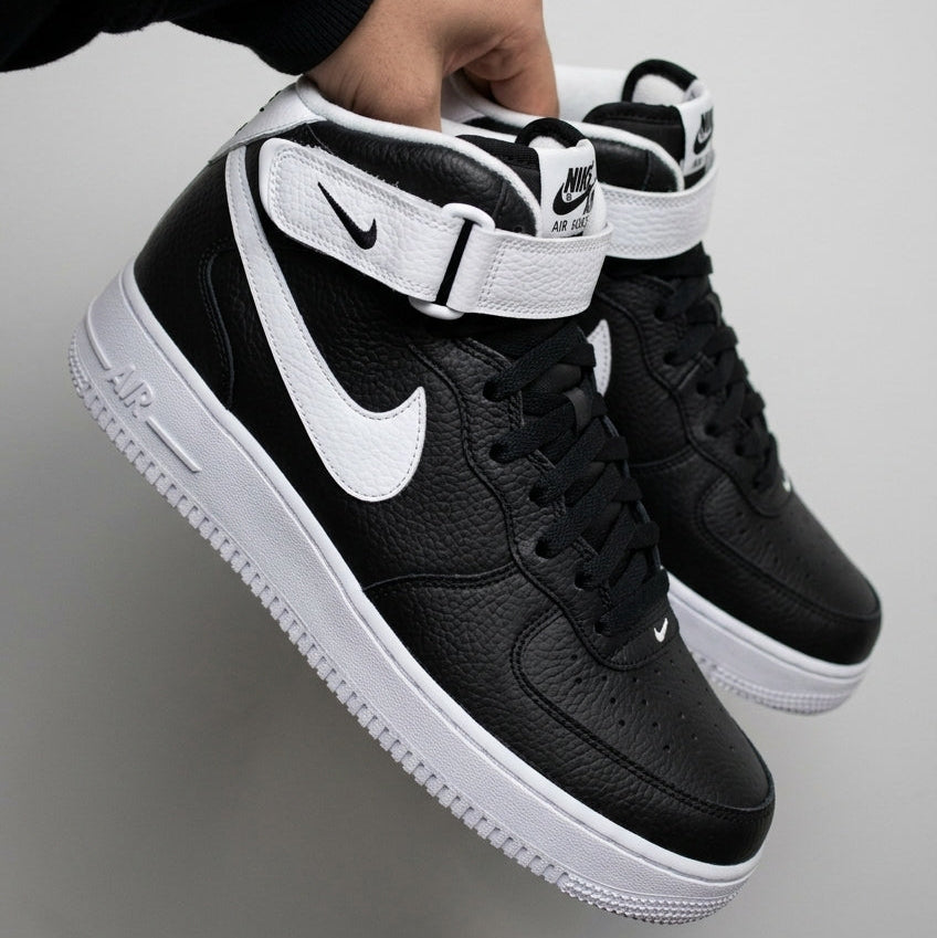 Nike Air Force 1 Mid Custom Black White Classic Sneakers