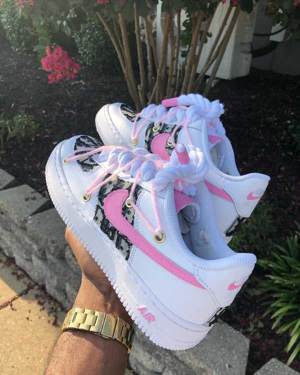 Custom Hand Painted Pink Air Force 1 Sneakers-oicustom
