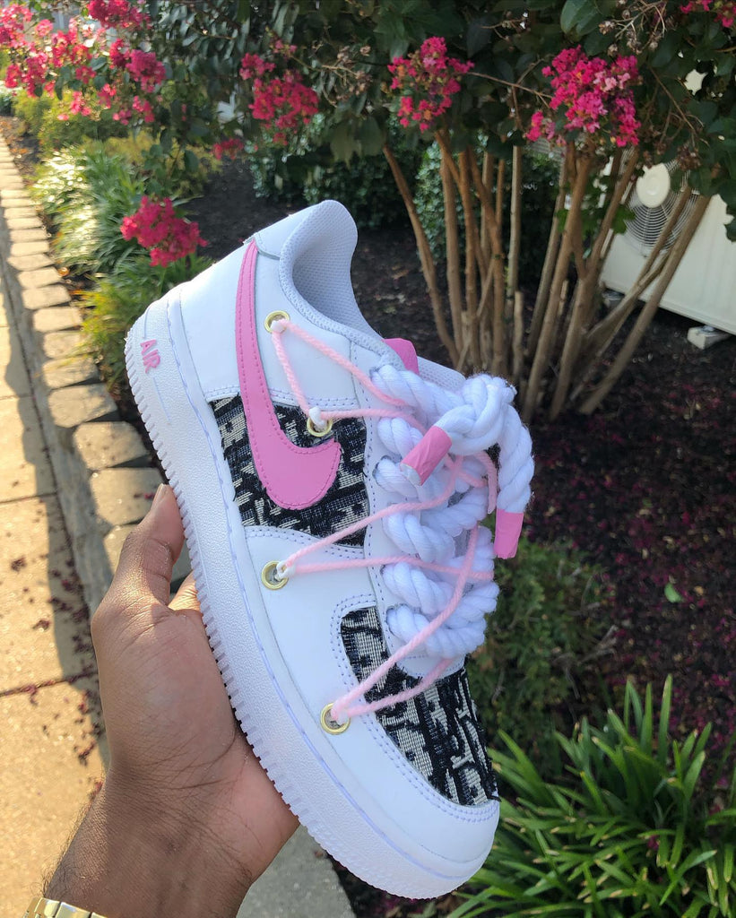 Custom Hand Painted Pink Air Force 1 Sneakers-oicustom