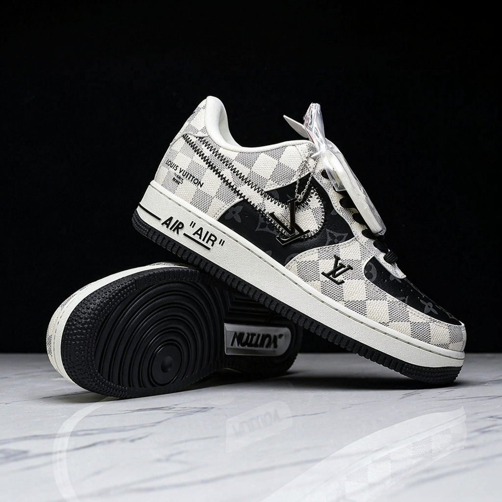Hand Painted Checkerboard Custom Air Force 1 Sneakers