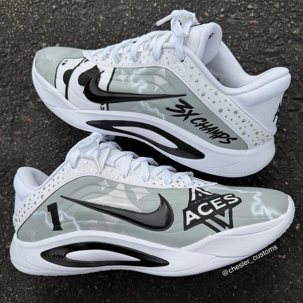 Hand Painted Custom Las Vegas Aces Basketball Sneakers-oicustom