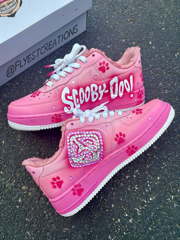 Hand Painted Pink Scooby-Doo Custom Air Force 1 Sneakers-oicustom