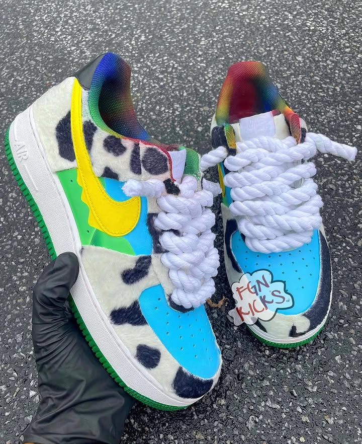 Hand Painted Cow Print Custom Air Force 1 Sneakers-oicustom