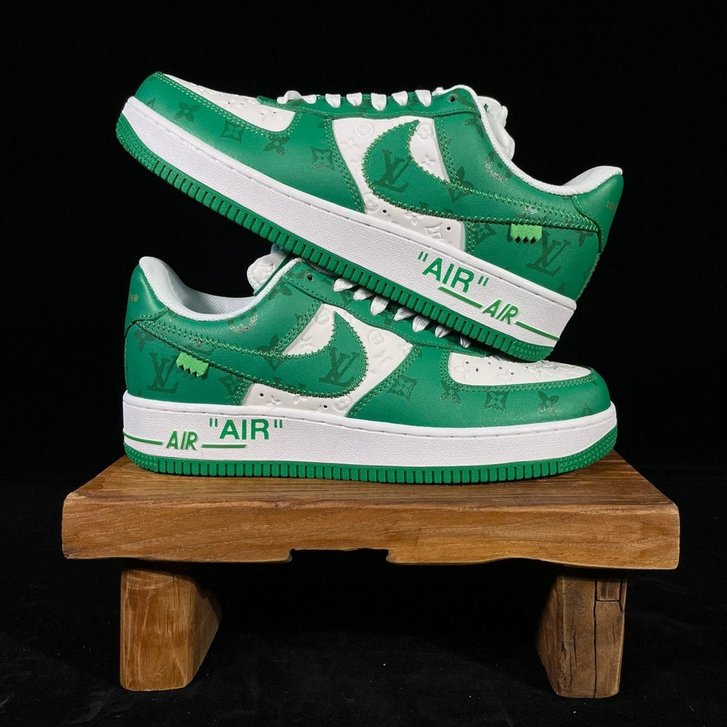 VIRGIL ABLOH Logo Print Air Force 1 Green-oicustom