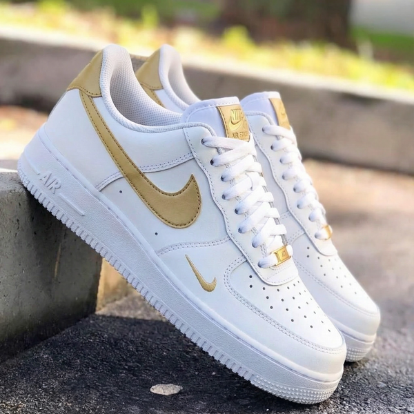 Custom AF 1s Shoes Aristocratic Beige Gold-oicustom
