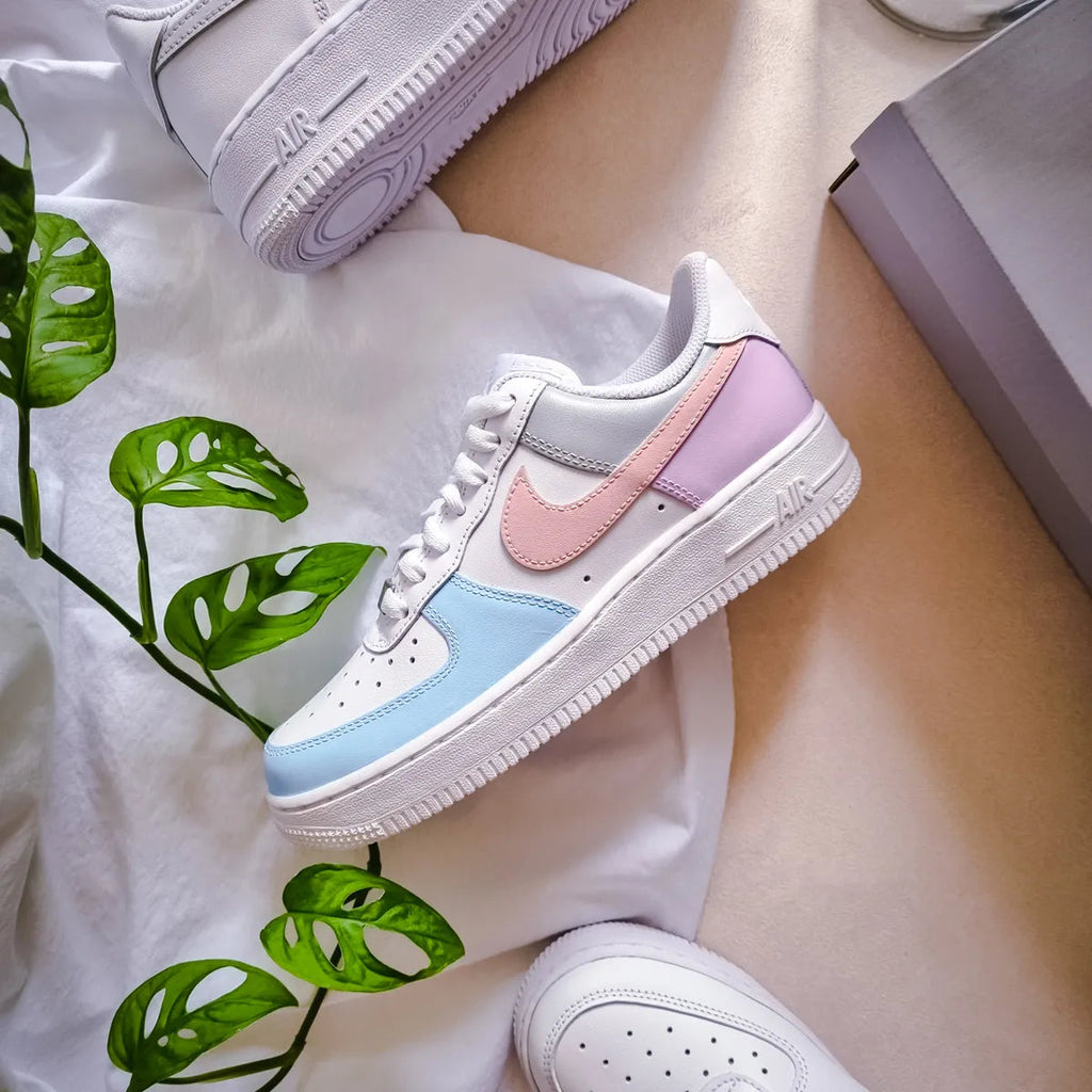 Custom AF 1s Shoes Baby Blue Baby Pink Design-oicustom