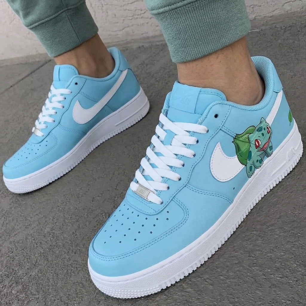 Custom AF 1s Shoes Baby Blue Pokemon Design-oicustom