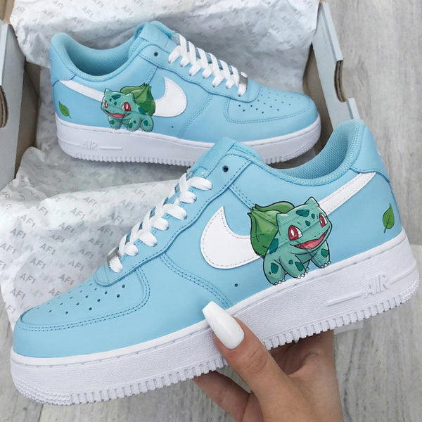 Custom AF 1s Shoes Baby Blue Pokemon Design-oicustom